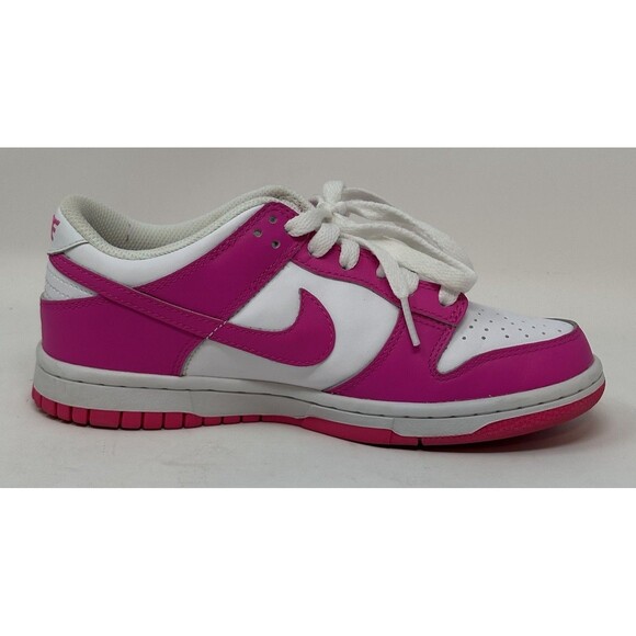 Nike Dunk Low Laser Fuchsia Sneakers 4.5Y Women’s 6 Pink GS Shoes FB9109-102 - Picture 10 of 12